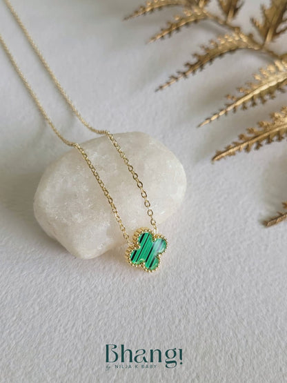Forest Green Clover Necklace