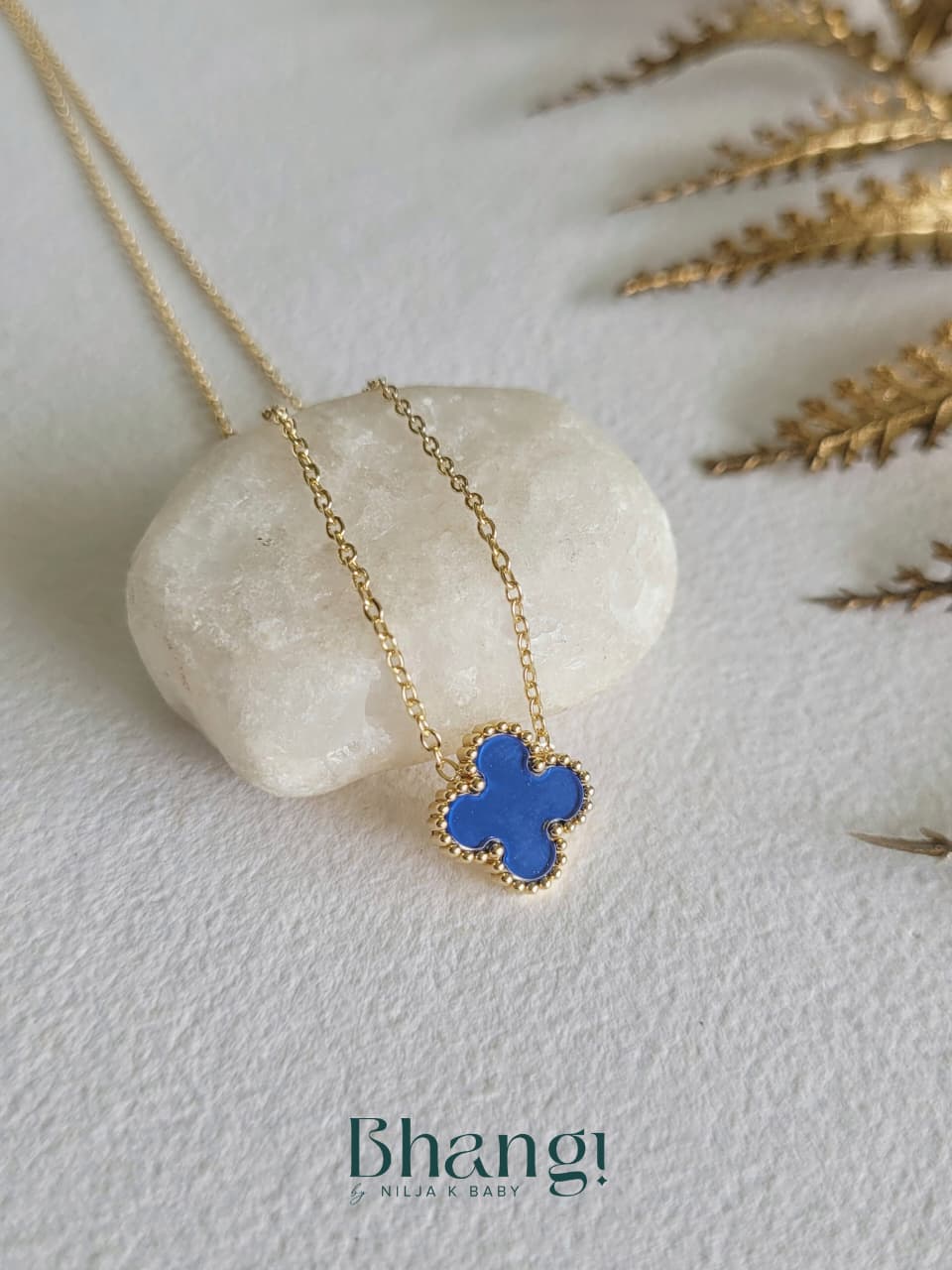 Royal Blue Clover Necklace