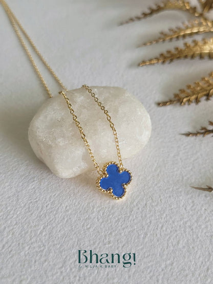 Royal Blue Clover Necklace