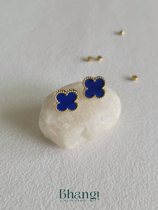 Royal Blue Clover Studs