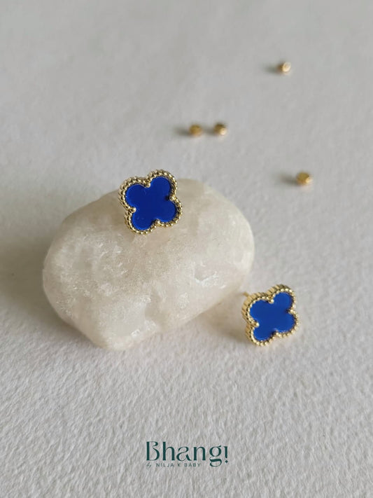 Royal Blue Clover Studs