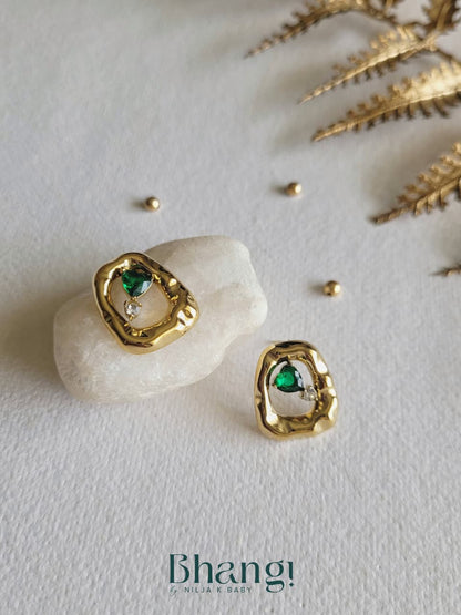 Emerald Drop Frame Studs