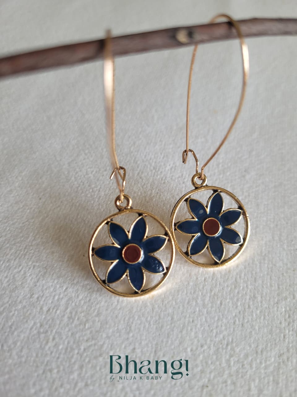 Bhangi Signature Indigo Bloom Earrings