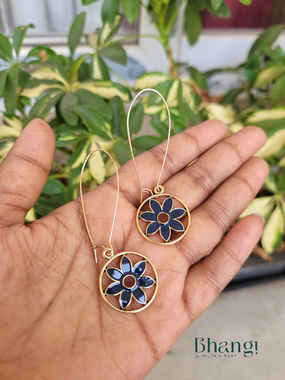 Bhangi Signature Indigo Bloom Earrings