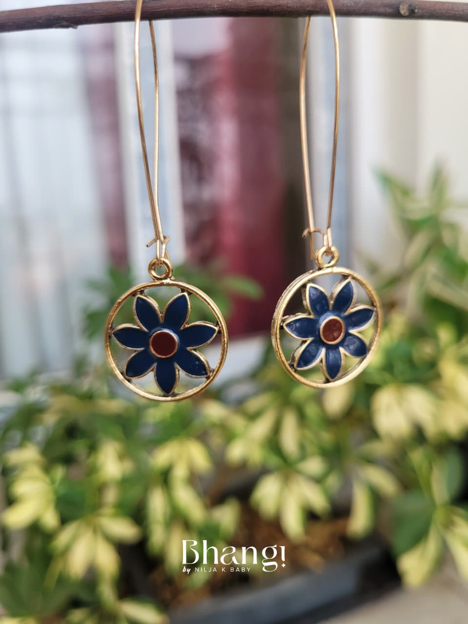Bhangi Signature Indigo Bloom Earrings