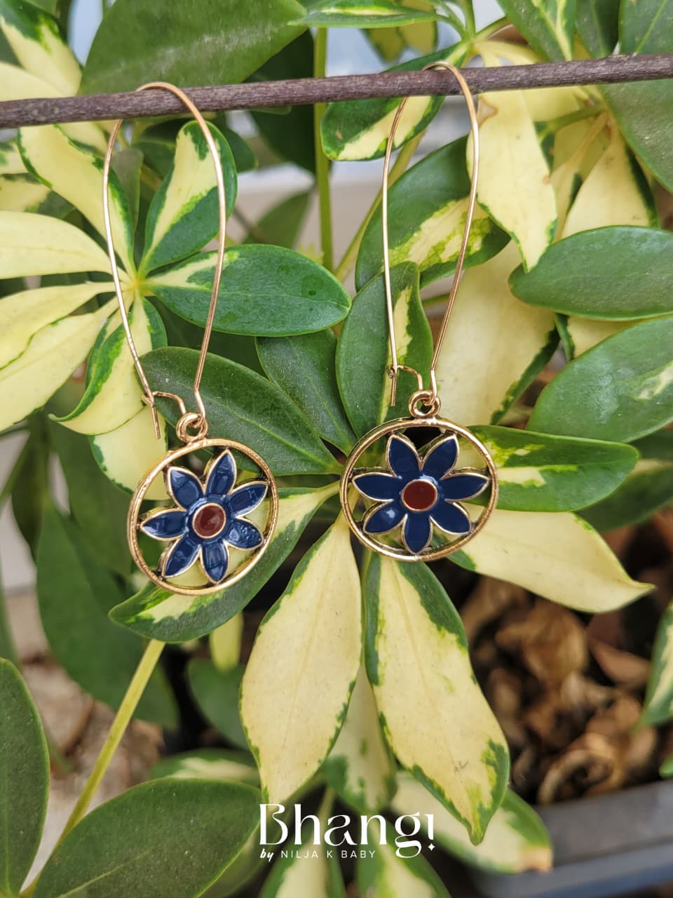 Bhangi Signature Indigo Bloom Earrings