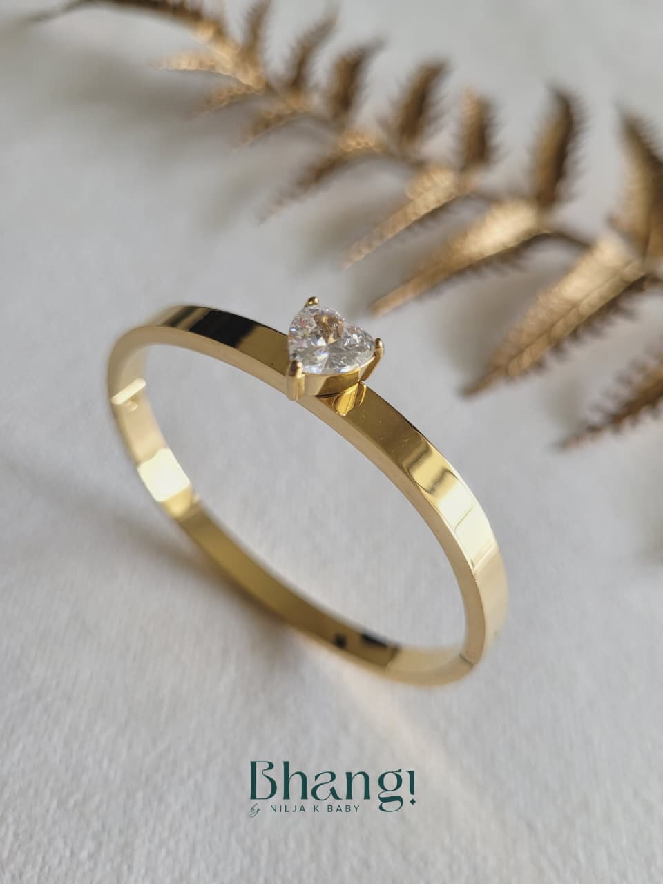 Crystal Heart Bangle