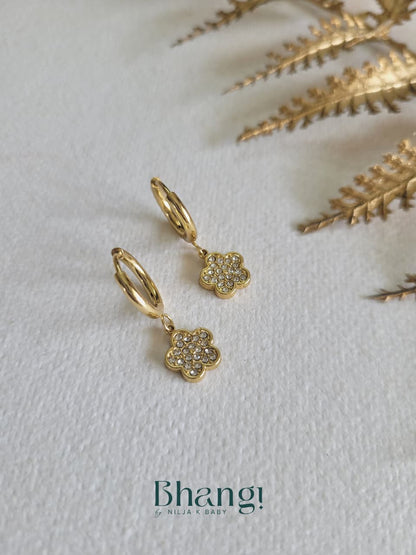 Crystal Bloom Drop Hoops