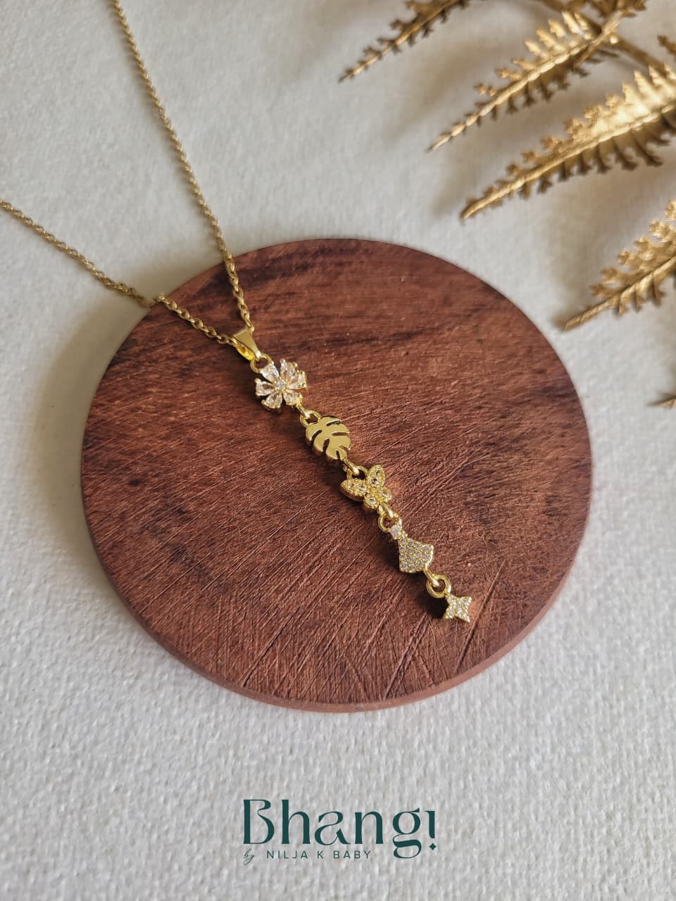 Nature Charm Drop Necklace