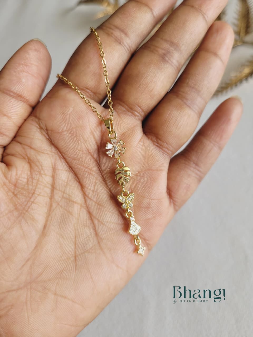 Nature Charm Drop Necklace