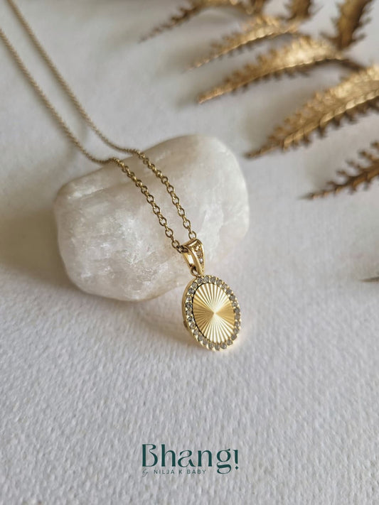 Golden Radiance Pendant Necklace