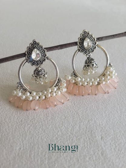 Blush Pearl Jhumka Hoops
