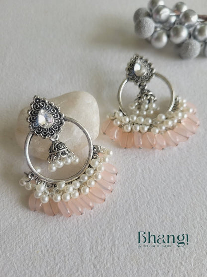 Blush Pearl Jhumka Hoops