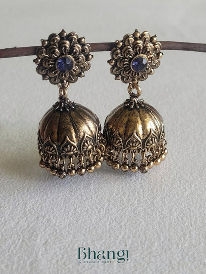 Floral Jhumki with Stone