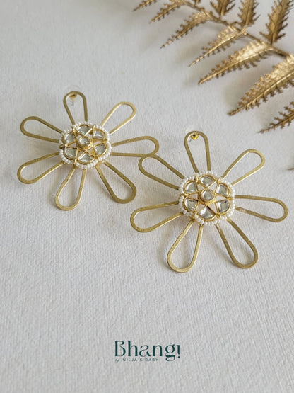 Golden Petal Bloom Earrings