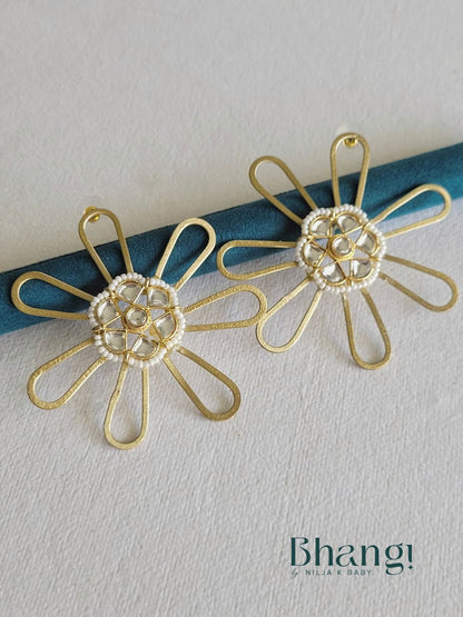 Golden Petal Bloom Earrings