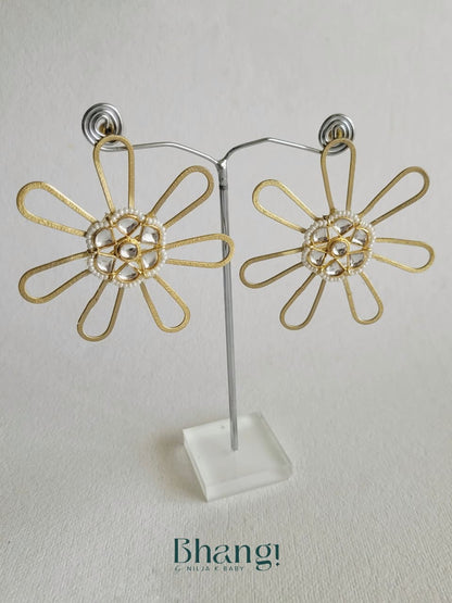 Golden Petal Bloom Earrings