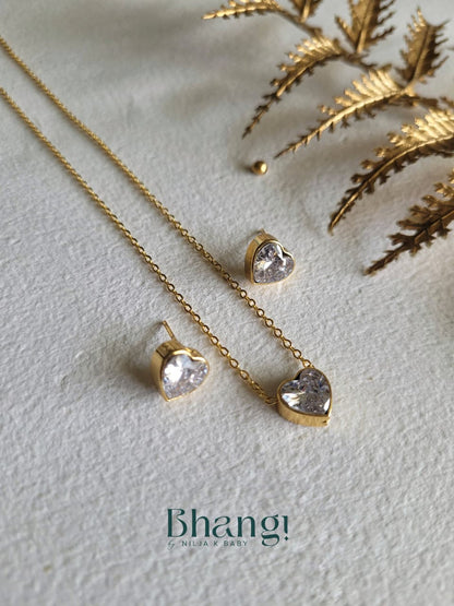 Crystal Heart Jewelry Set