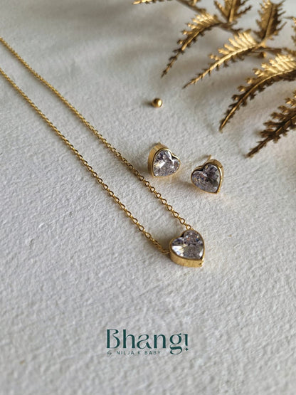 Crystal Heart Jewelry Set