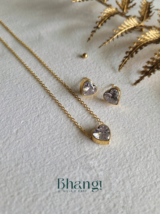 Crystal Heart Jewelry Set