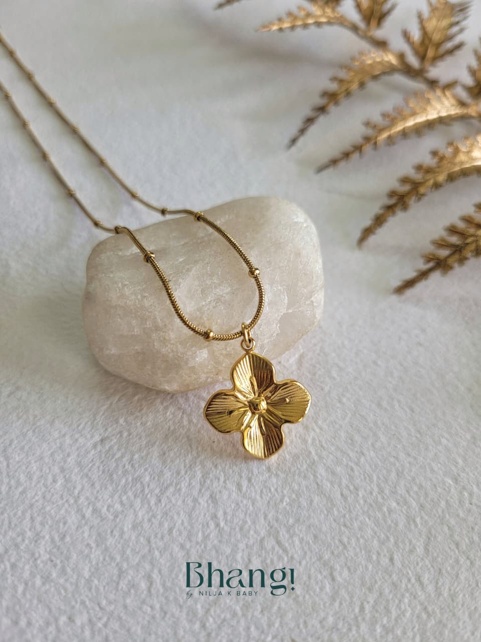 Golden Bloom Pendant Necklace