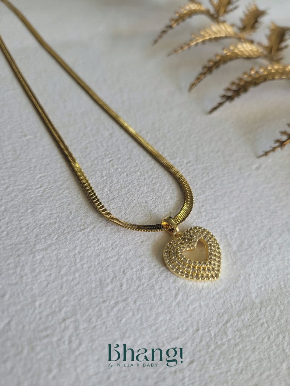 Golden Heart Halo Necklace