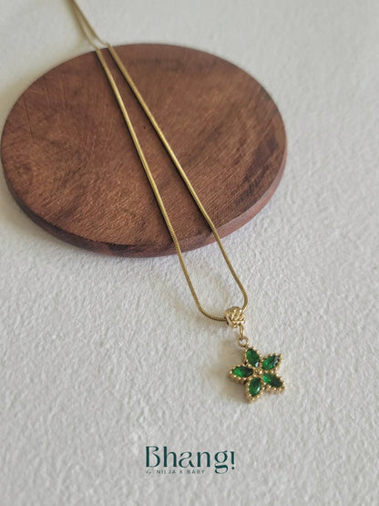 Emerald Blossom Pendant Necklace