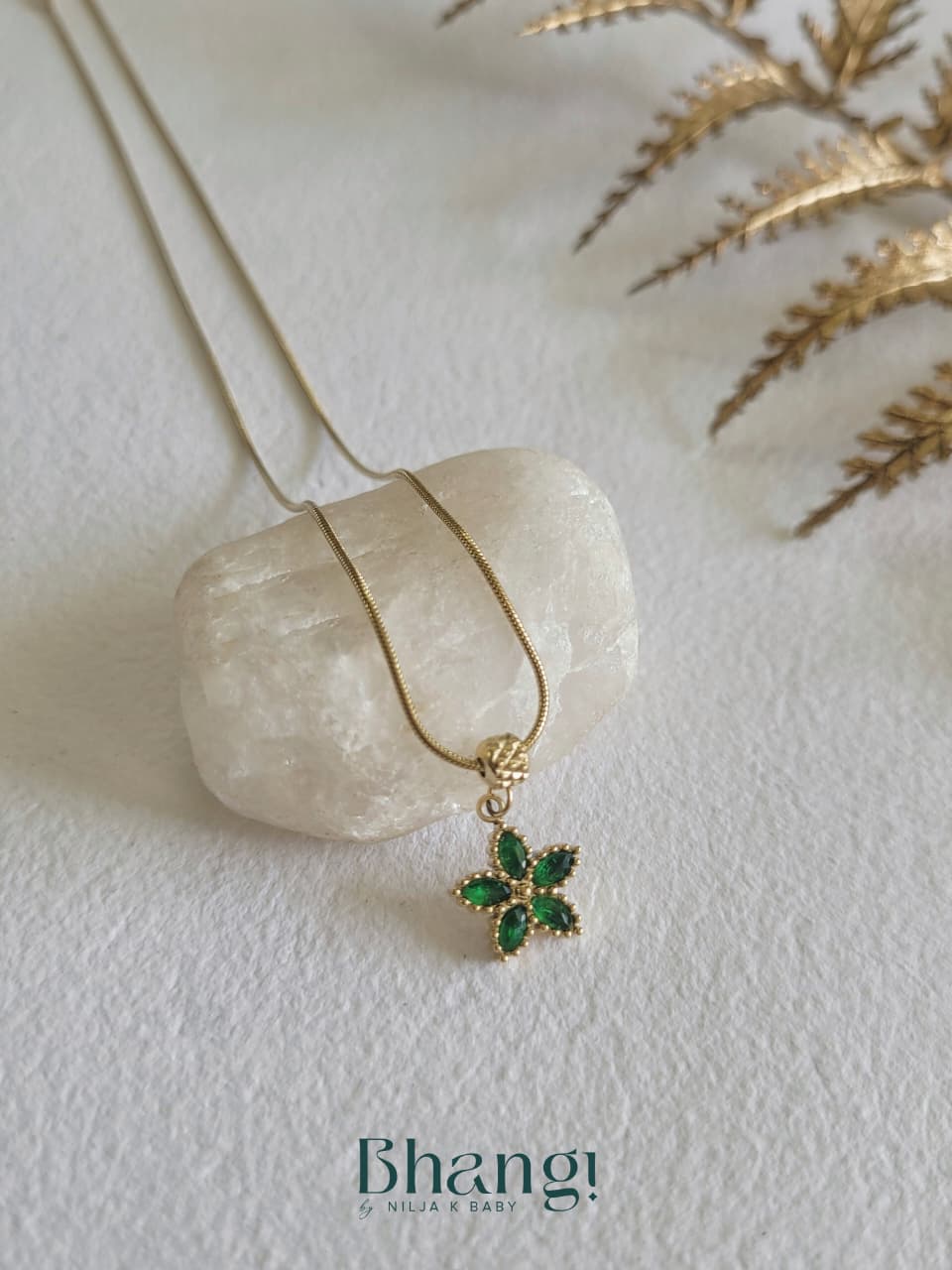 Emerald Blossom Pendant Necklace