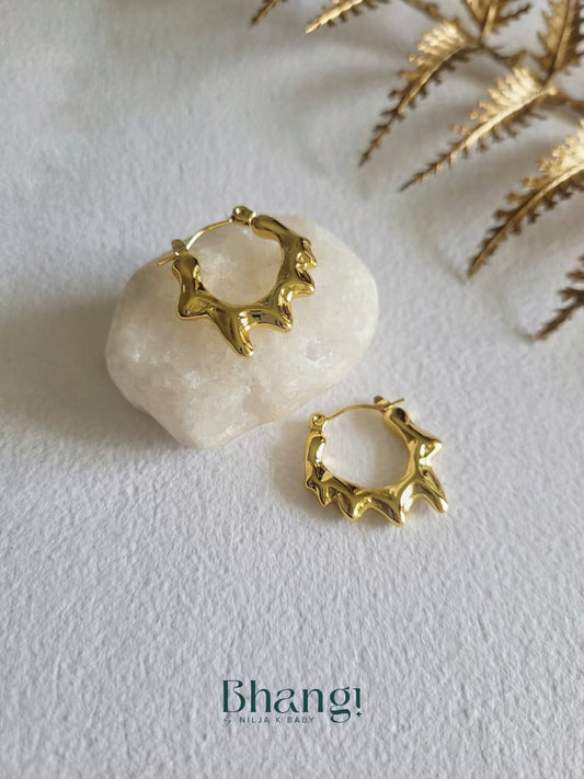 Organic Wave Hoop Earrings