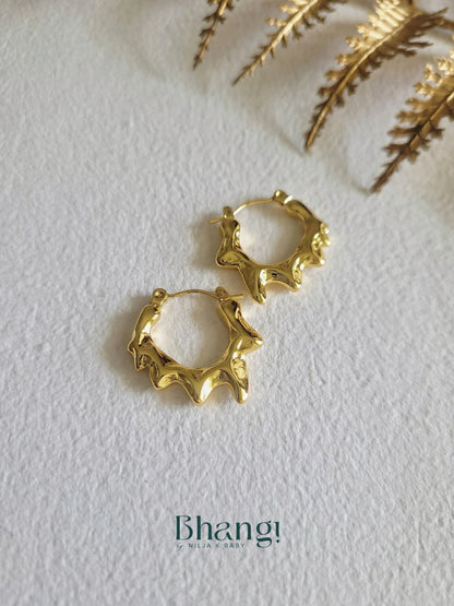 Organic Wave Hoop Earrings
