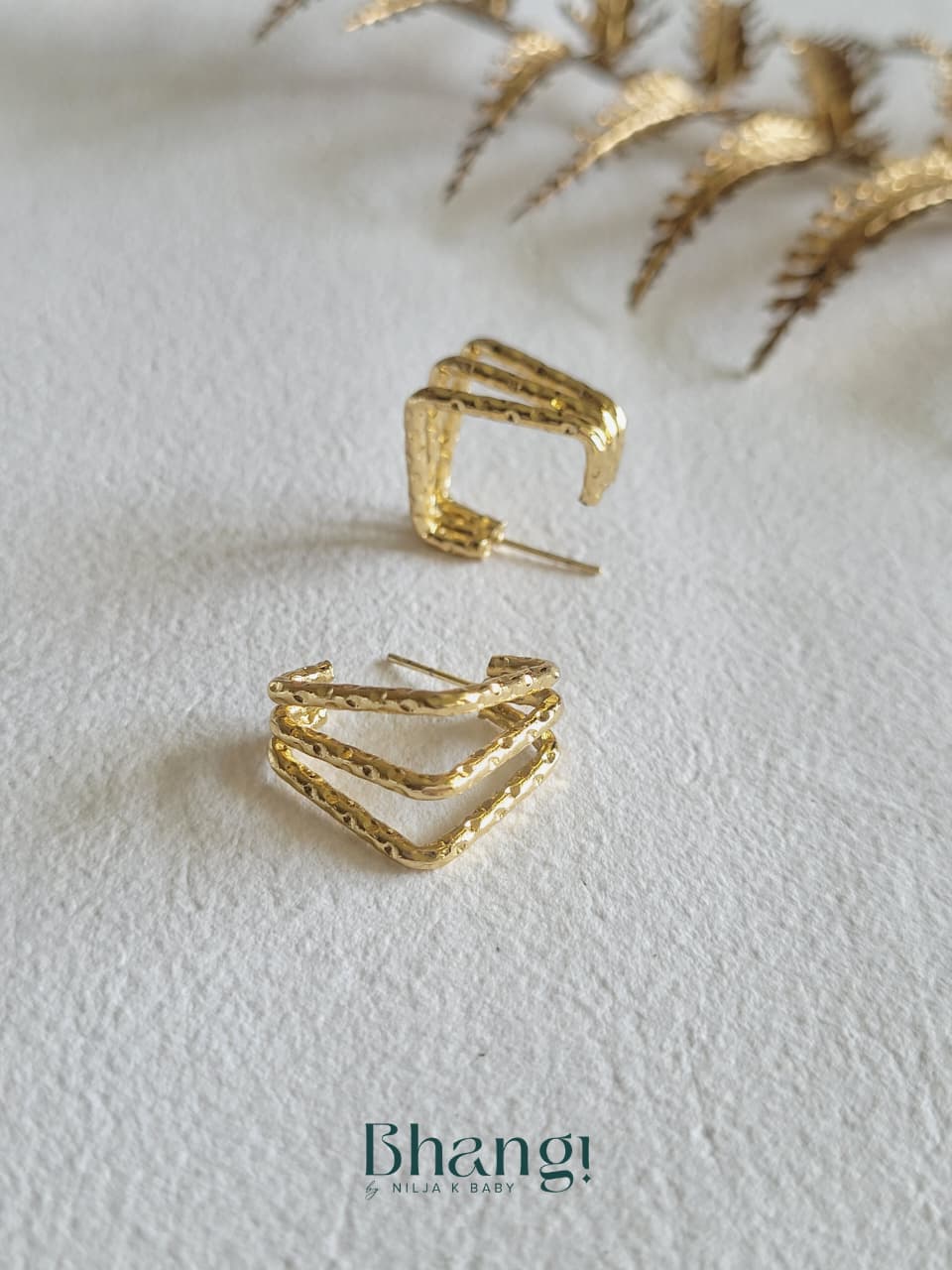 Chevron Layer Hoop Earrings
