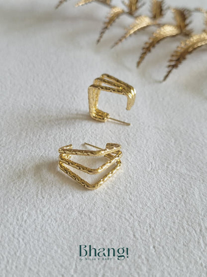 Chevron Layer Hoop Earrings