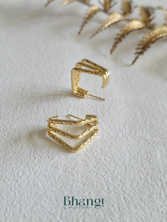 Chevron Layer Hoop Earrings