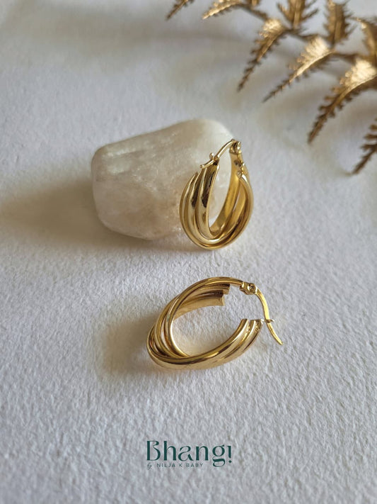Luna Drop Hoop Earrings