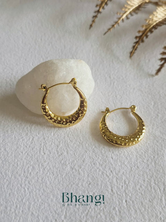 Aurelia Textured Hoop Earrings