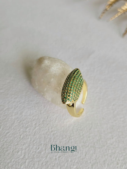 Emerald Veil Ring