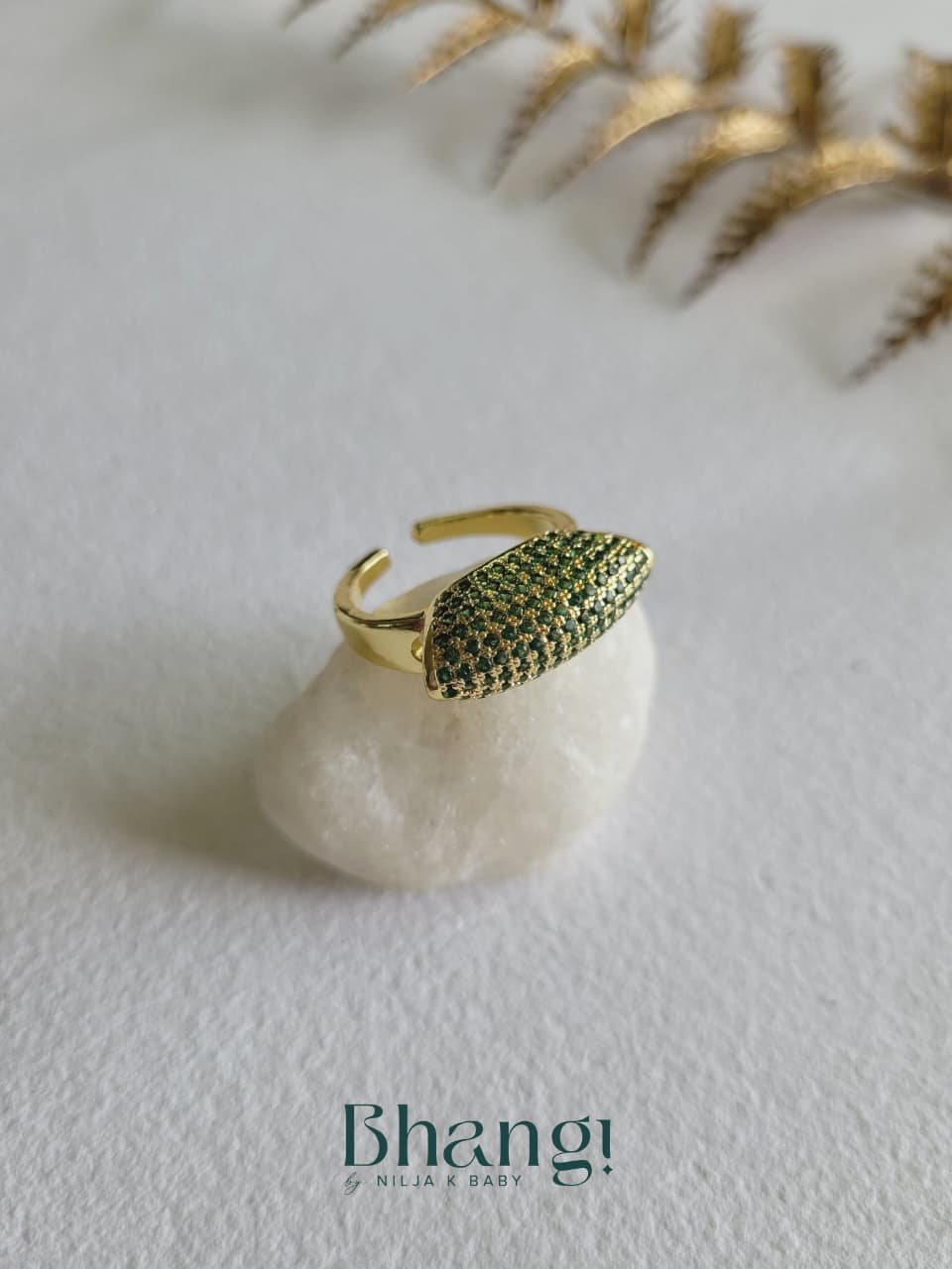 Emerald Veil Ring