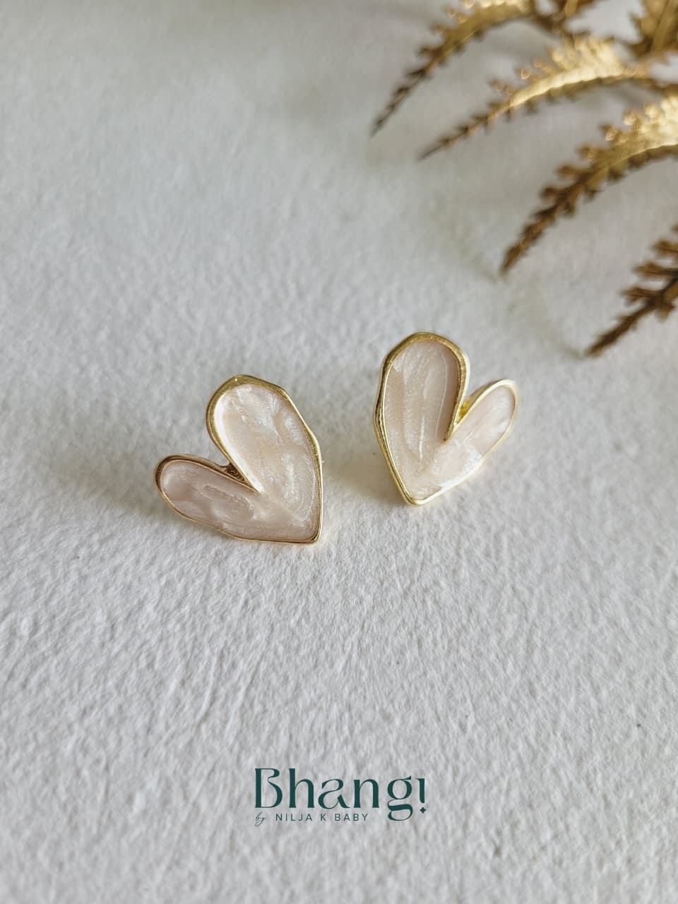 Ivory Heart Studs