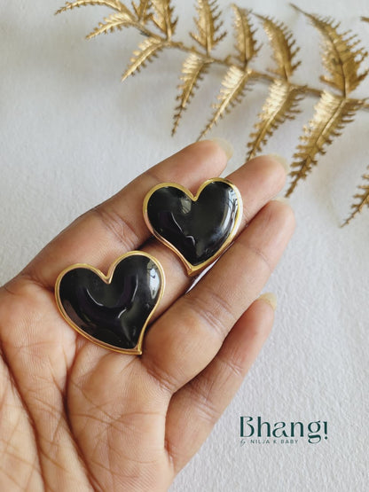 Midnight Heart Statement Studs