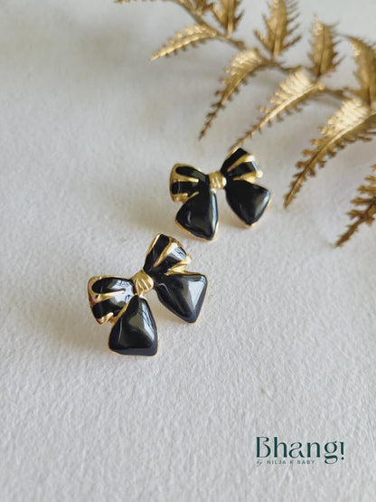 Noir Bow Studs