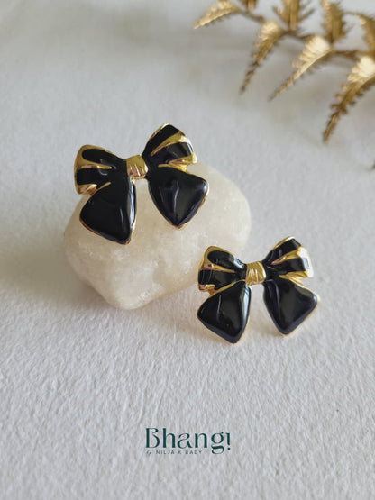 Noir Bow Studs