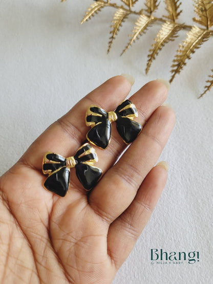 Noir Bow Studs