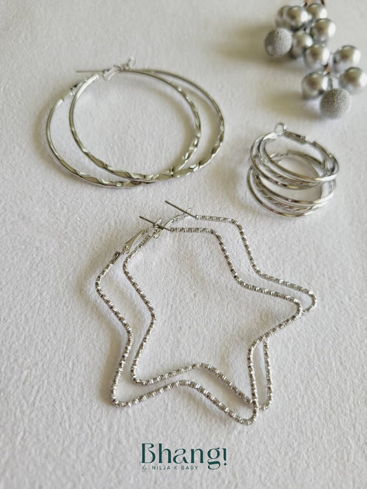 Silver Starlight Edit - 6 Pair Earring Combo Set