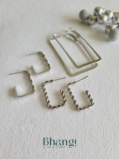 Silver Essentials Edit - 6 Pair Earring Combo Set