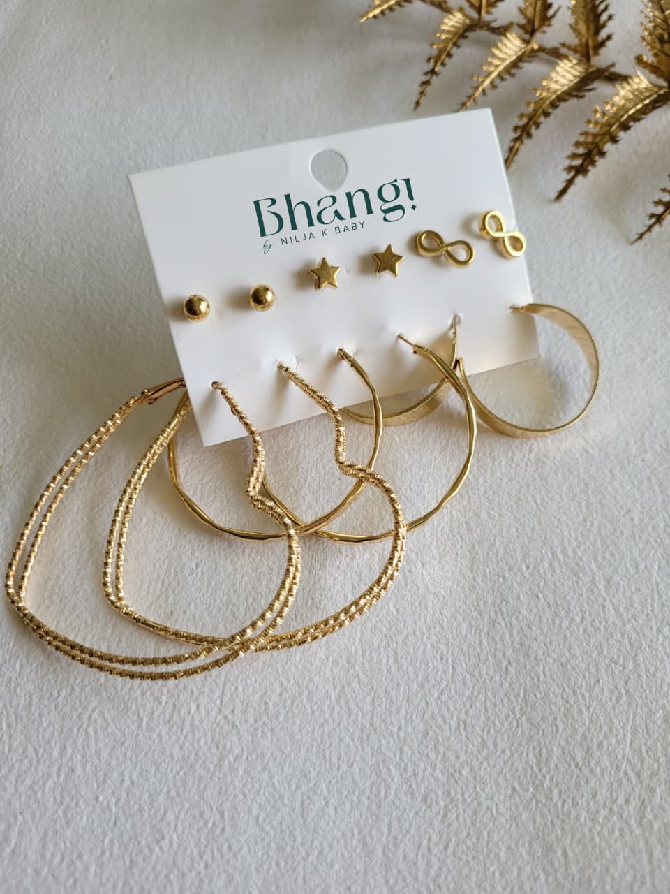 Golden Glow Edit - 6 Pair Earring Combo Set