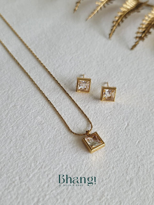 Lumière Square - Necklace & Earring Set