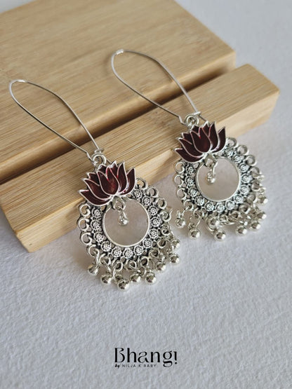 Lotus Chandbali Earrings – Brown