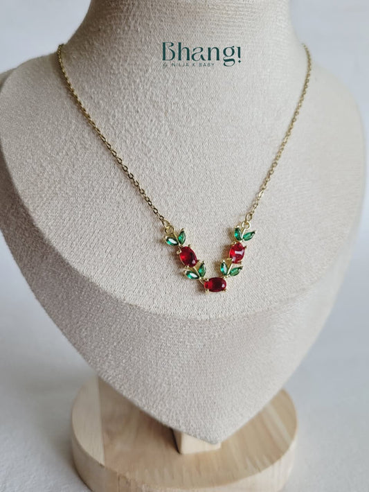 Ruby Vine Crystal Necklace