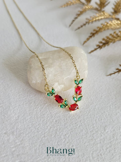 Ruby Vine Crystal Necklace