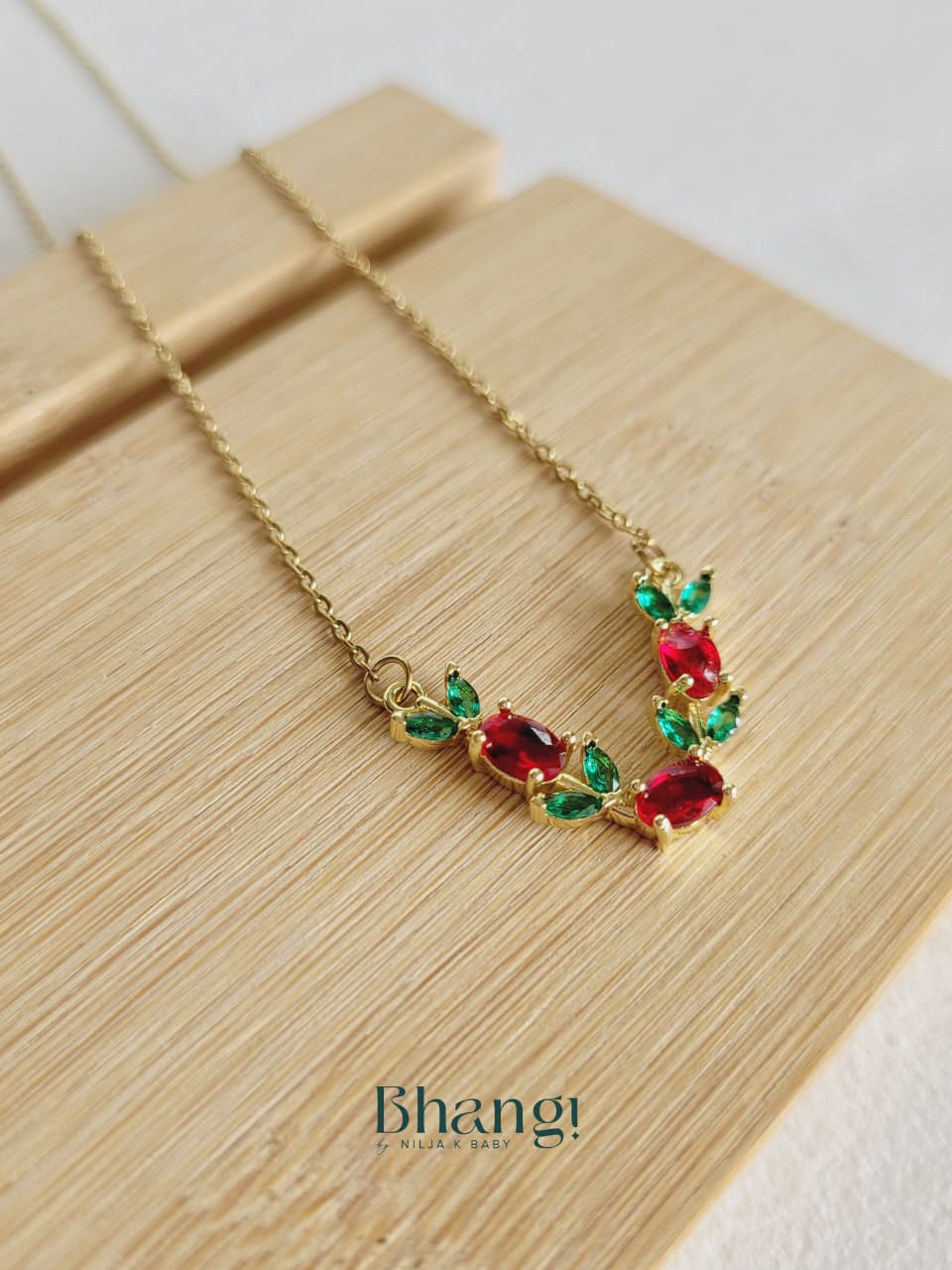 Ruby Vine Crystal Necklace